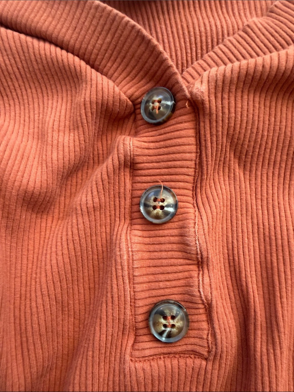 Lulu's Rust Ribbed Off-Shoulder Long-Sleeve Bodysuit - Picture 3 of 4